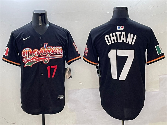 Men's Black Los Angeles Dodgers #17 Shohei Ohtani Mexico Limited Stitched Baseball Jersey